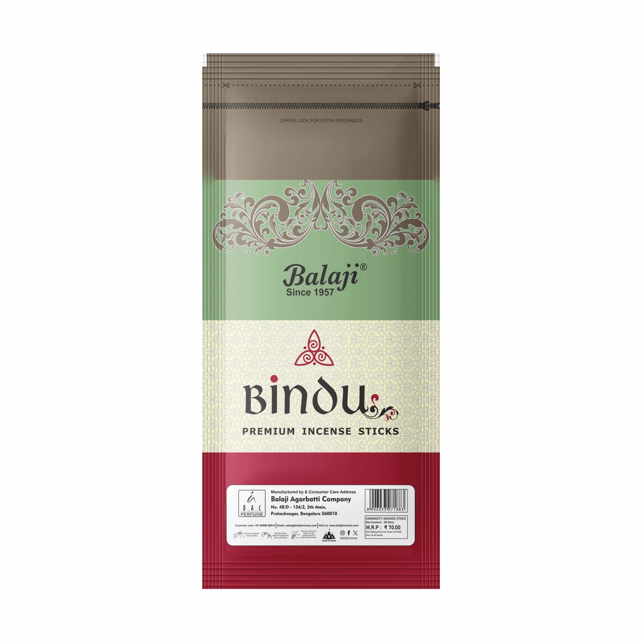 Bindu Zipper - 100gms - Image 3
