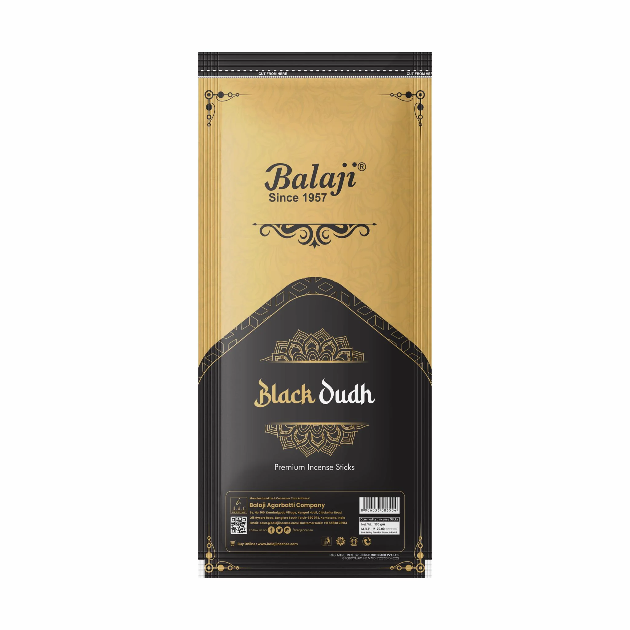 Black Oudh Zipper - 100gms - Image 3