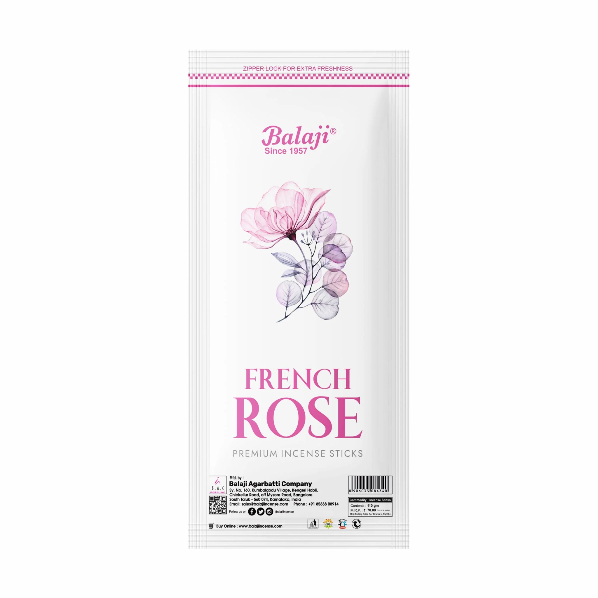 French Rose Zipper - 100gms - Image 3